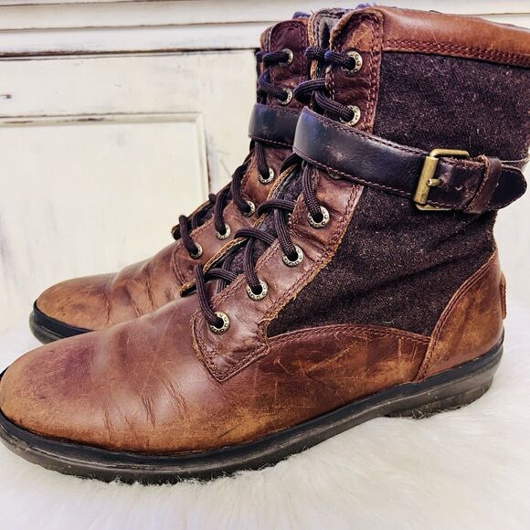 UGG Brown and Black Ankle Boots - Picture 1 of 9